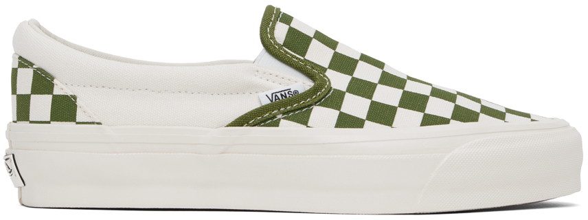 Green Classic Slip-On Checkerboard Sneakers