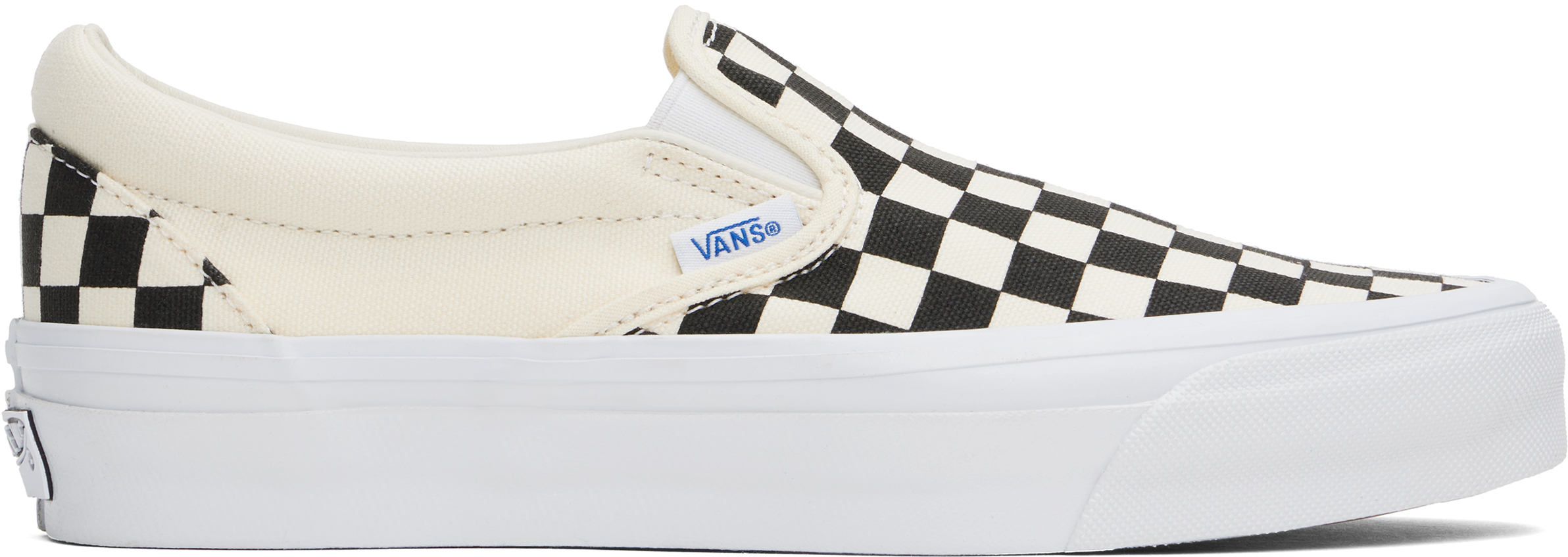 Shop Vans Black & White Premium Slip-on 98 Sneakers In Lx Checkerboard Blac