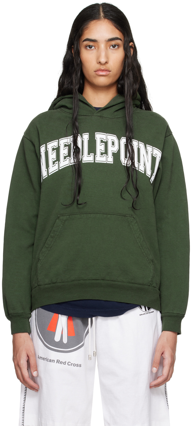 Shop Online Ceramics Green 'needlepoint' Hoodie In Ivy