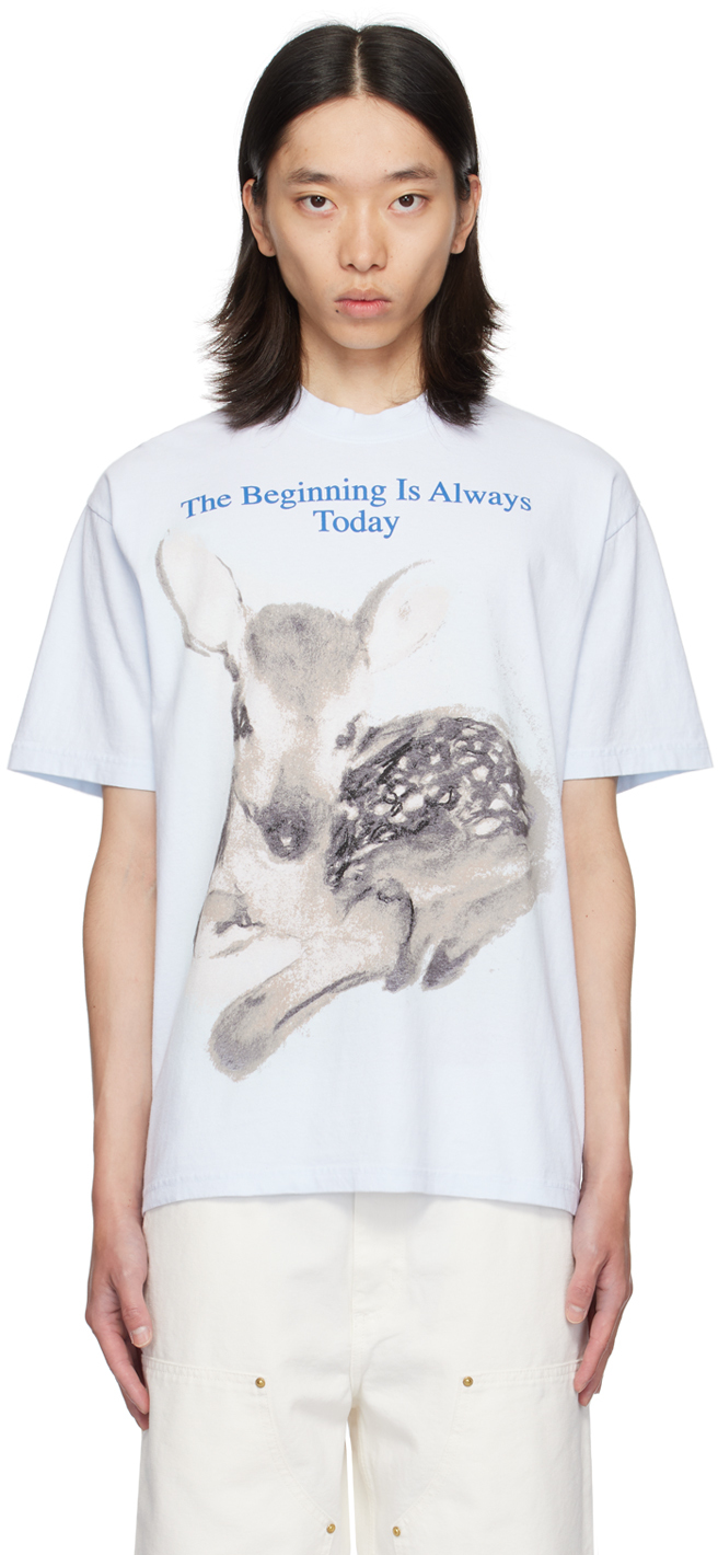 Shop Online Ceramics Blue 'the Beginning' T-shirt In Baby Blue