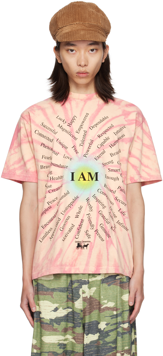 Shop Online Ceramics Pink 'i Am' T-shirt In Tie-dye