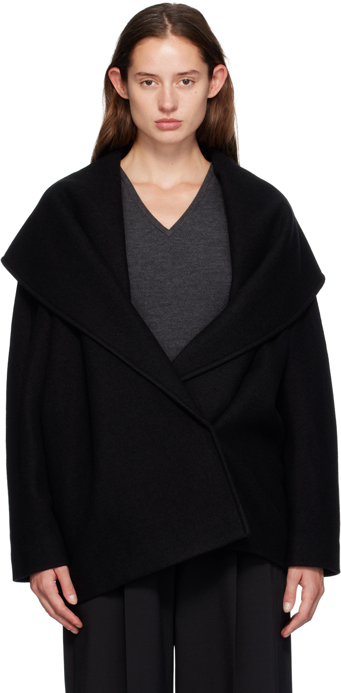 Black Shawl Wool Jacket