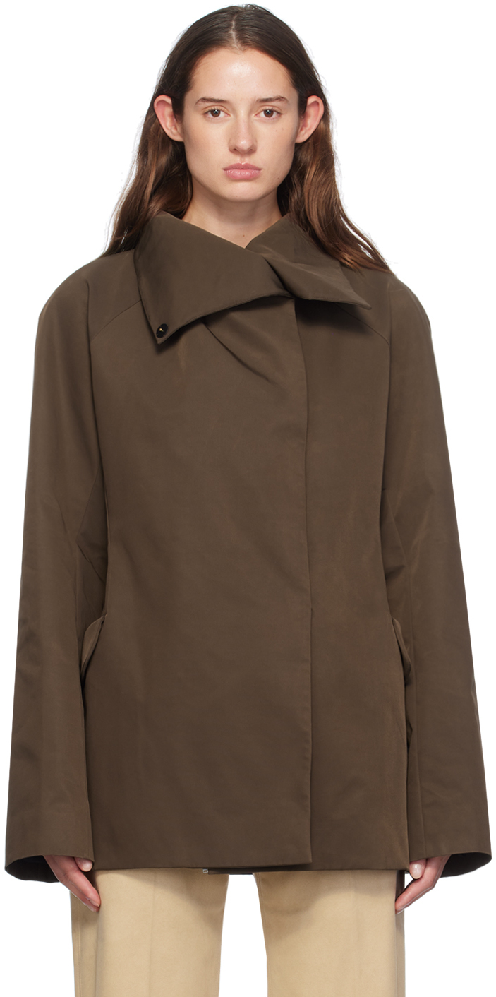 Brown High Neck Coat