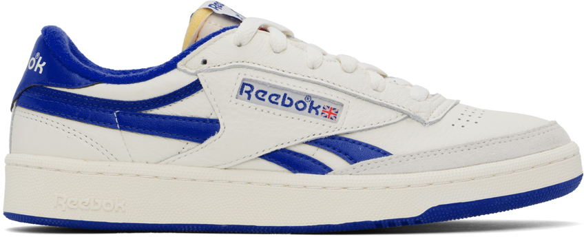 Shop Reebok Off-white & Blue Club C Revenge Vintage Sneakers In Chalk/croyal/excred