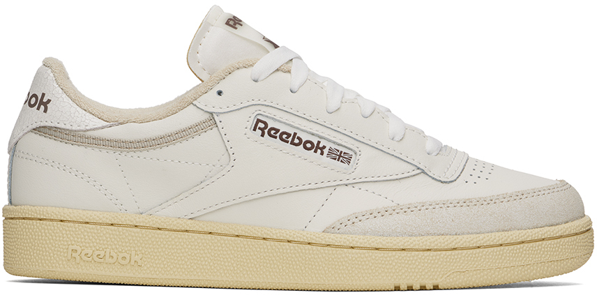 Shop Reebok Off-white Club C 85 Sneakers In Chalk/weatheredwhite