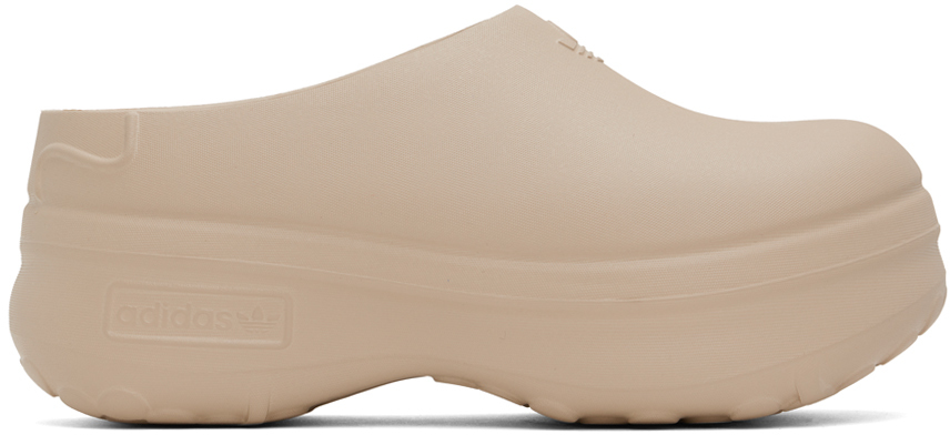 Shop Adidas Originals Taupe Adifom Stan Smith Slip-on Loafers In Wontau/wontau/c