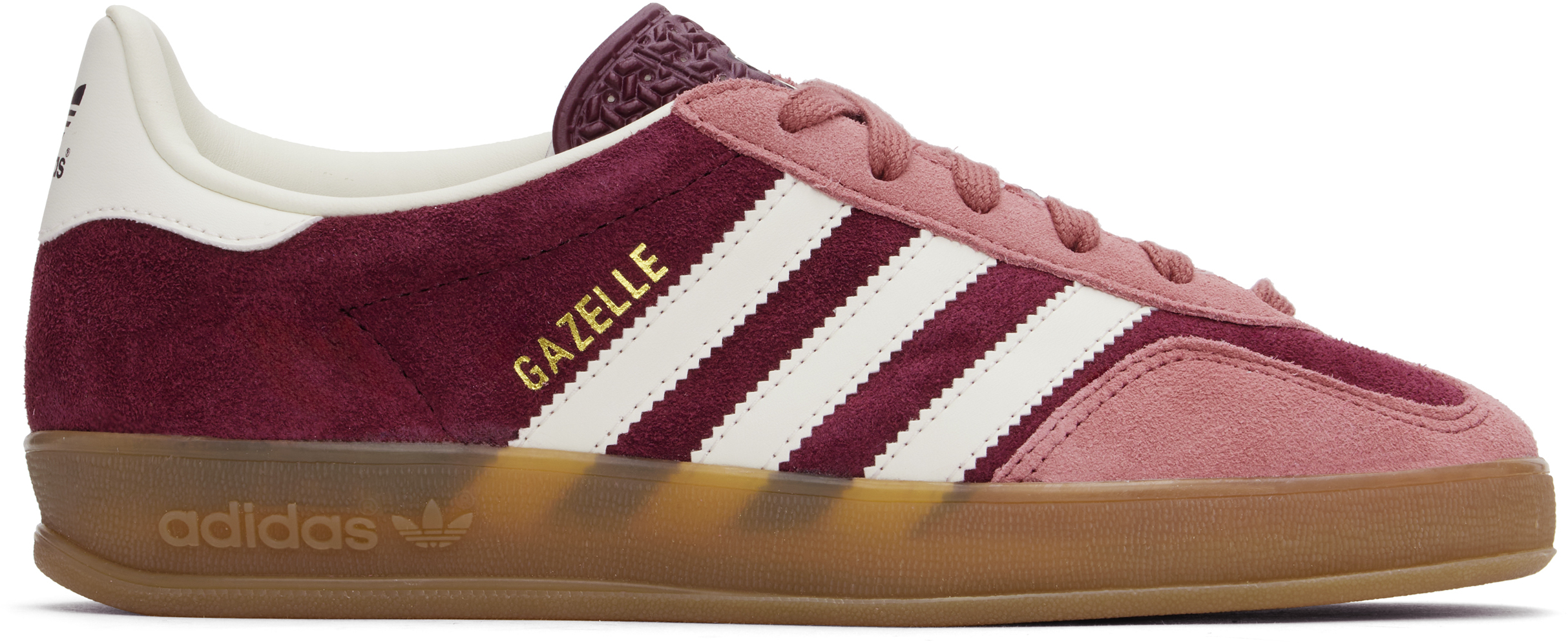 Burgundy & Pink Gazelle Indoor Sneakers