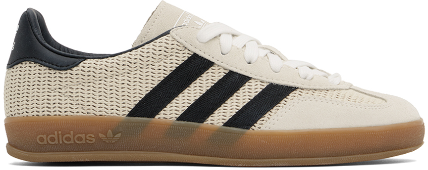 Off-White & Black Gazelle Indoor Sneakers