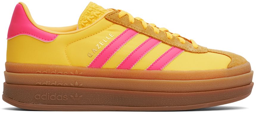 Yellow & Pink Gazelle Bold Sneakers