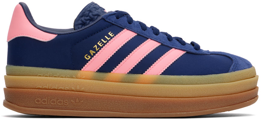 Blue & Pink Gazelle Bold Sneakers