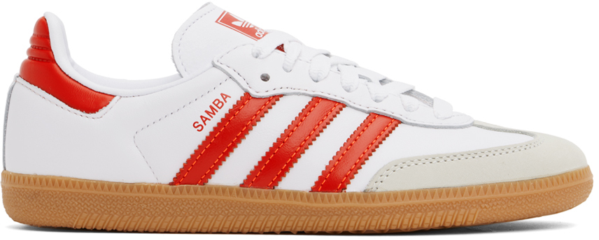 White & Red Samba OG Sneakers