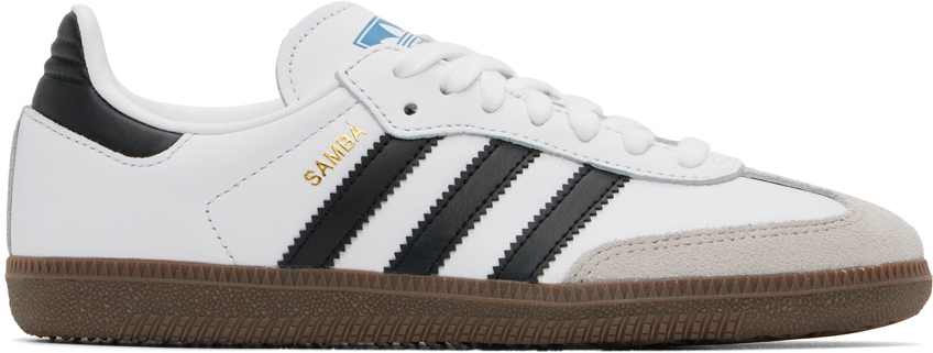 Shop Adidas Originals White Samba Og Sneakers In Ftwr White / Core Bl