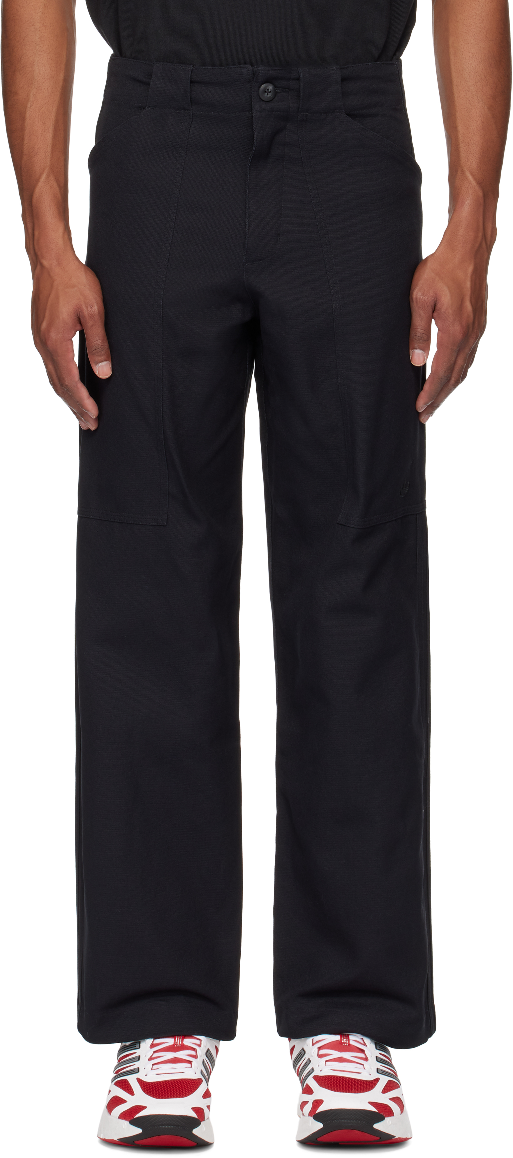 Black Premium Essentials Twill Cargo Pants