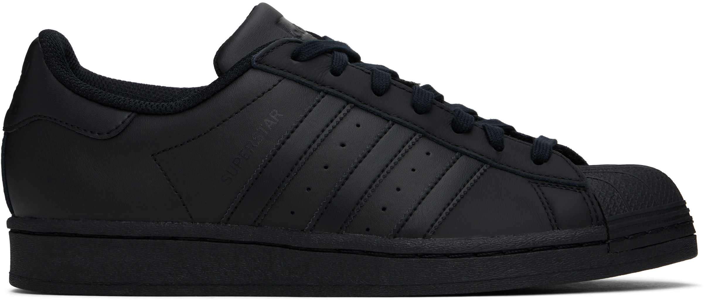 Shop Adidas Originals Black Superstar Sneakers In Core Black / Core Bl