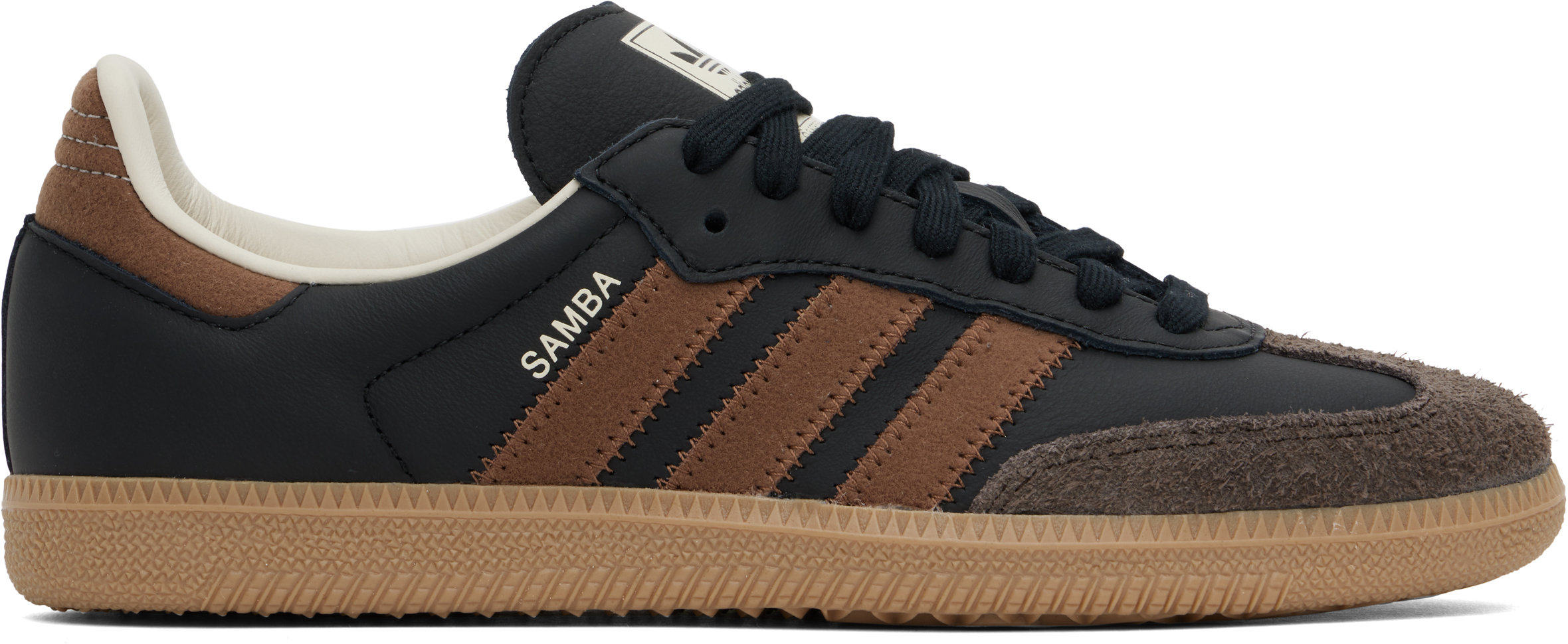 Shop Adidas Originals Black & Brown Samba Og Sneakers In Core Black / Prelove