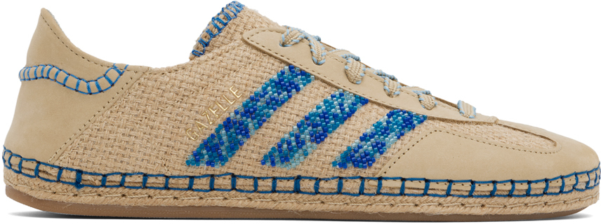 Shop Adidas Originals Blue & Khaki Clot Edition Gazelle Sneakers In Khaki/light Blue