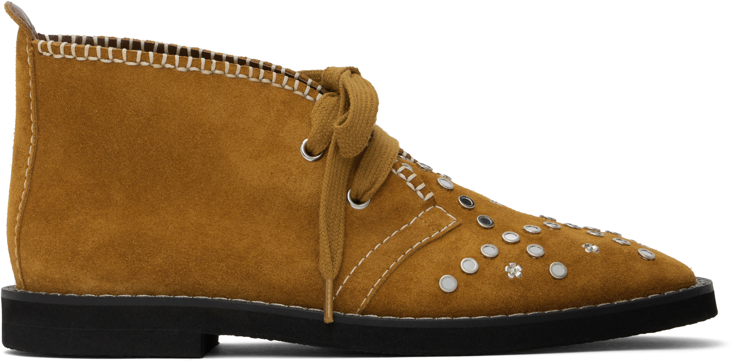 WALES BONNER TAN DESERT LACE STUDS BOOTS 