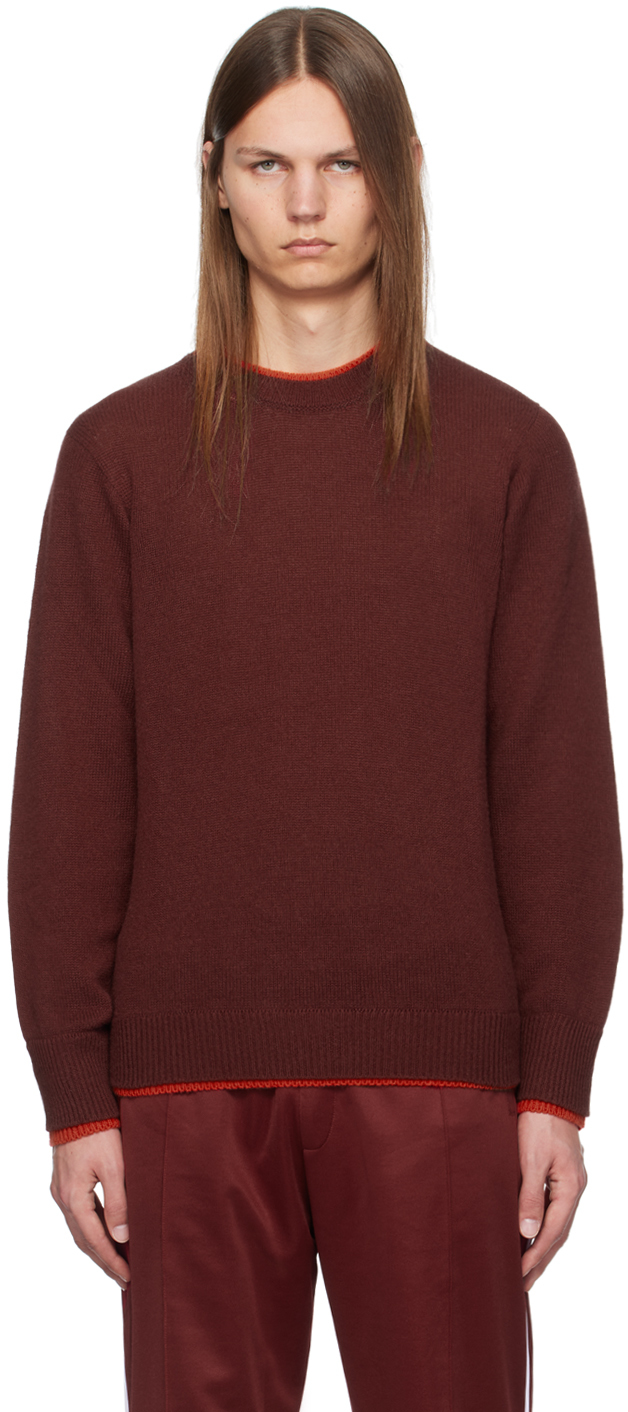 Shop Wales Bonner Burgundy Steady Knit Sweater In Burgundy Red