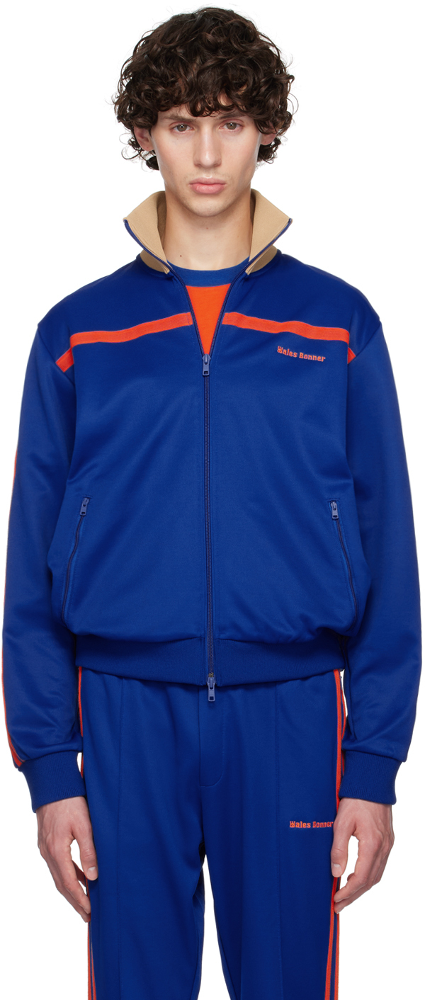 Shop Wales Bonner Blue Adidas Originals Edition Stand Collar Track Jacket In Team Royal Blue