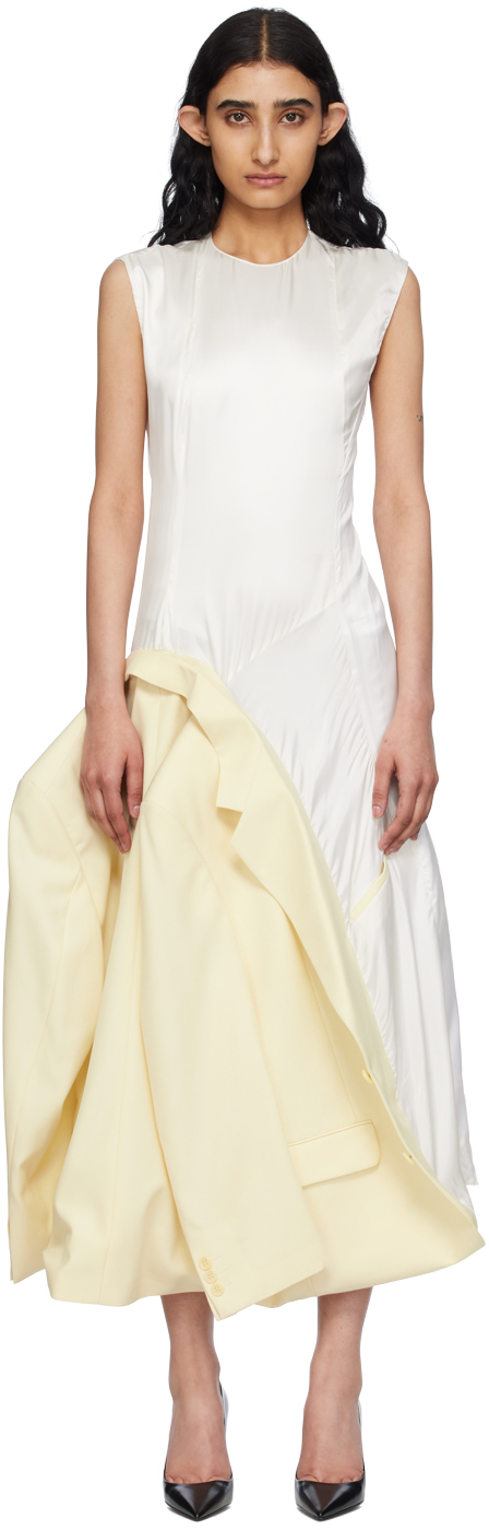 Shop Hodakova Off-white Inside Out Suit Jacket Maxi Dress