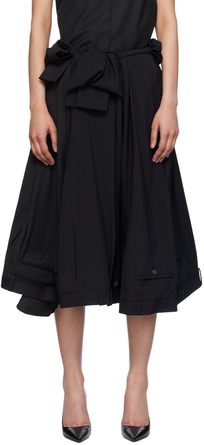 Upside Down Bow Midi Skirt