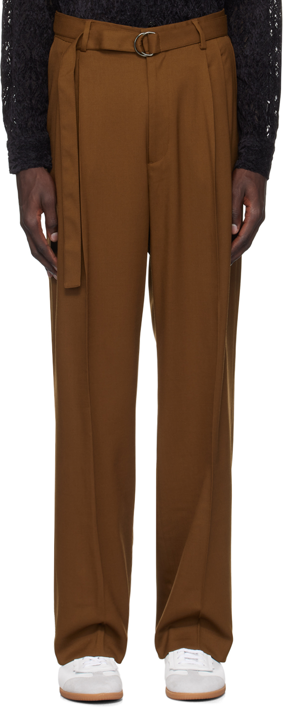 Black Omari Double Pleated Trousers