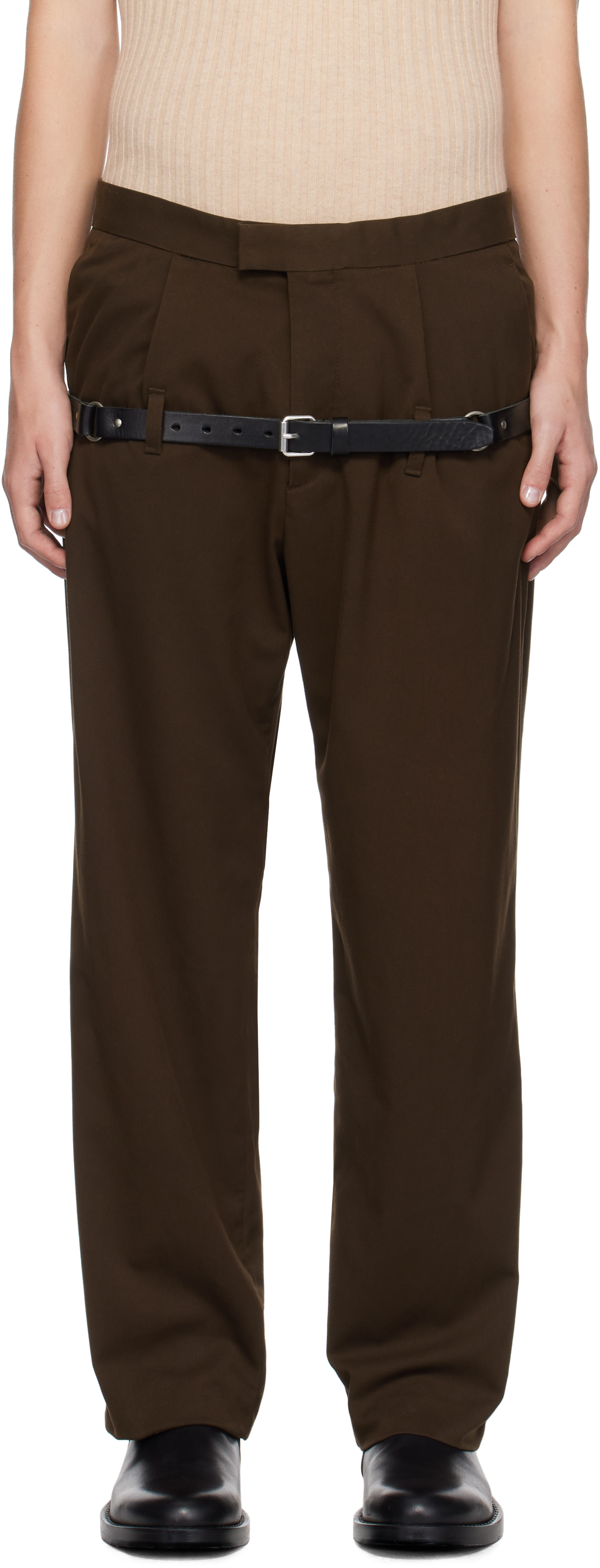 Hodakova Brown Inside Out Waist Trousers