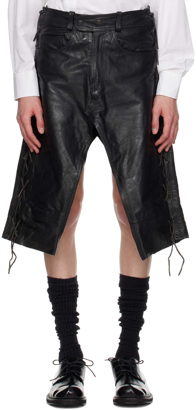 Black Trouser Leather Skirt