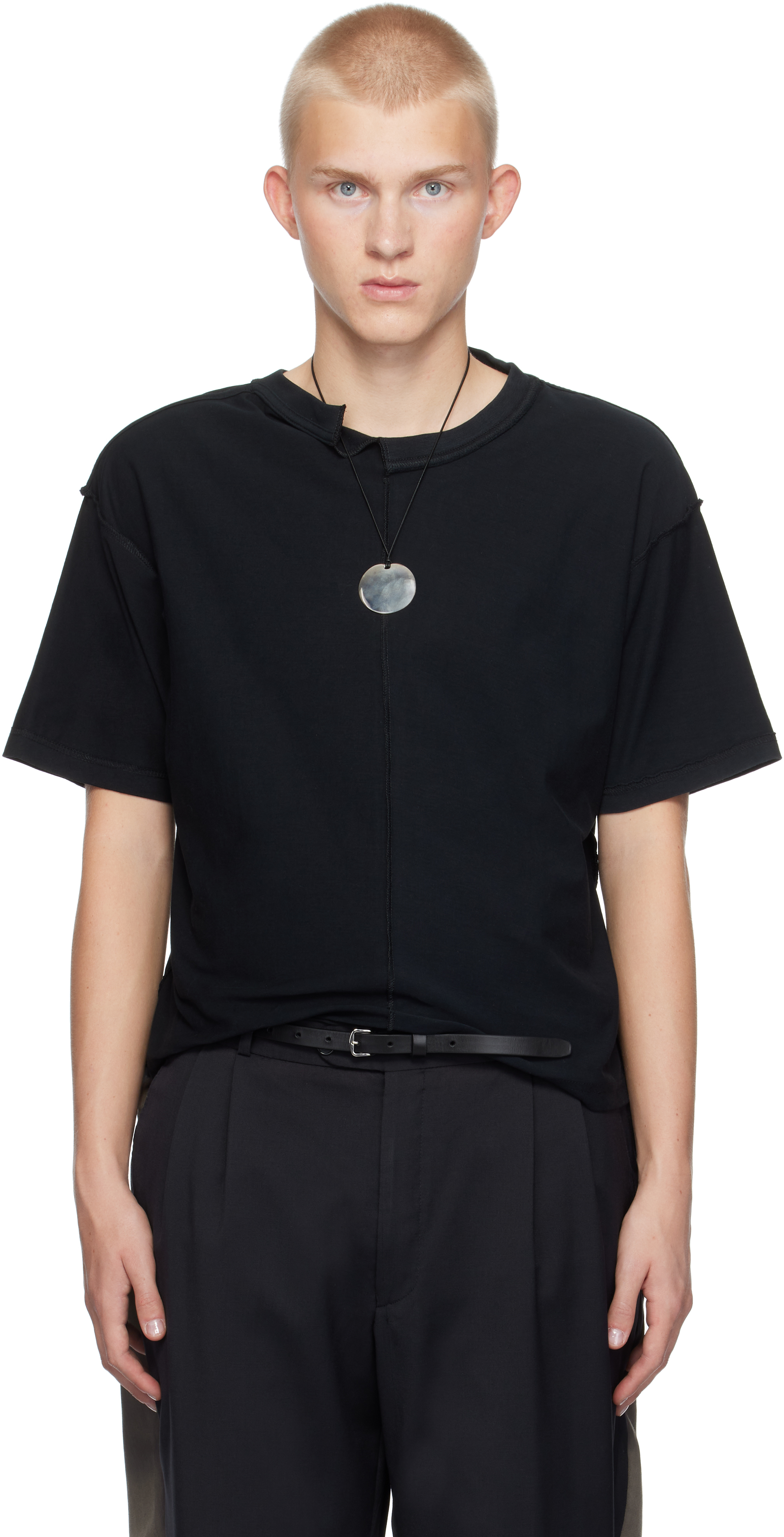 Hodakova Black Asymmetric Split T-shirt