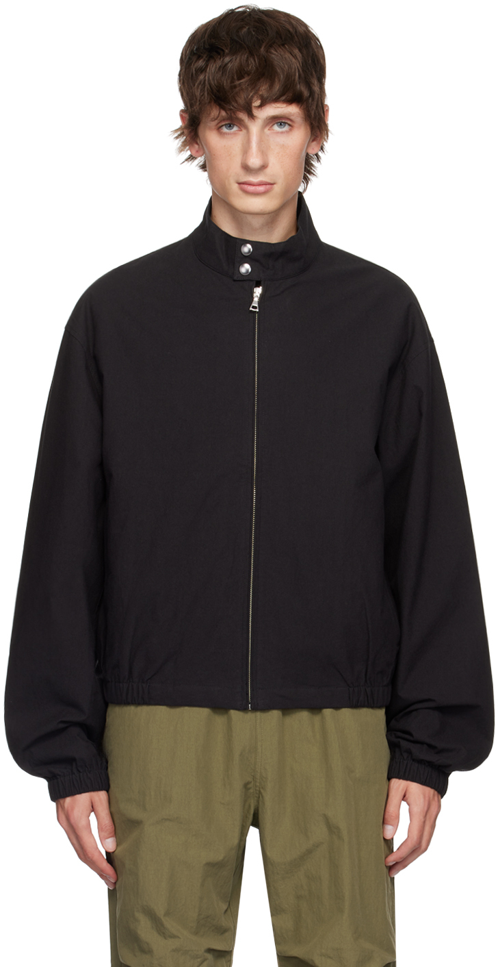 Black Cotton Harrington Jacket