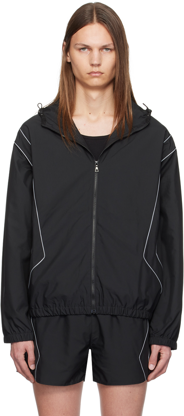 Black Paneled Anorak Jacket