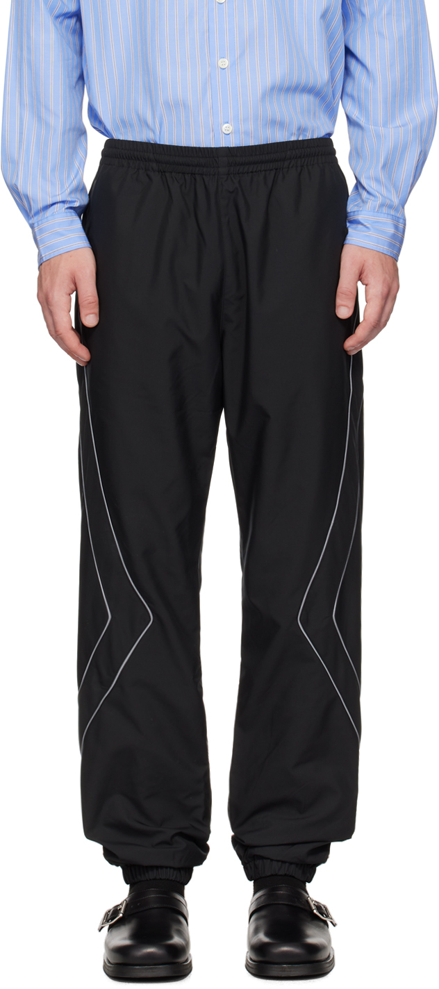 Black Paneled Track Pants