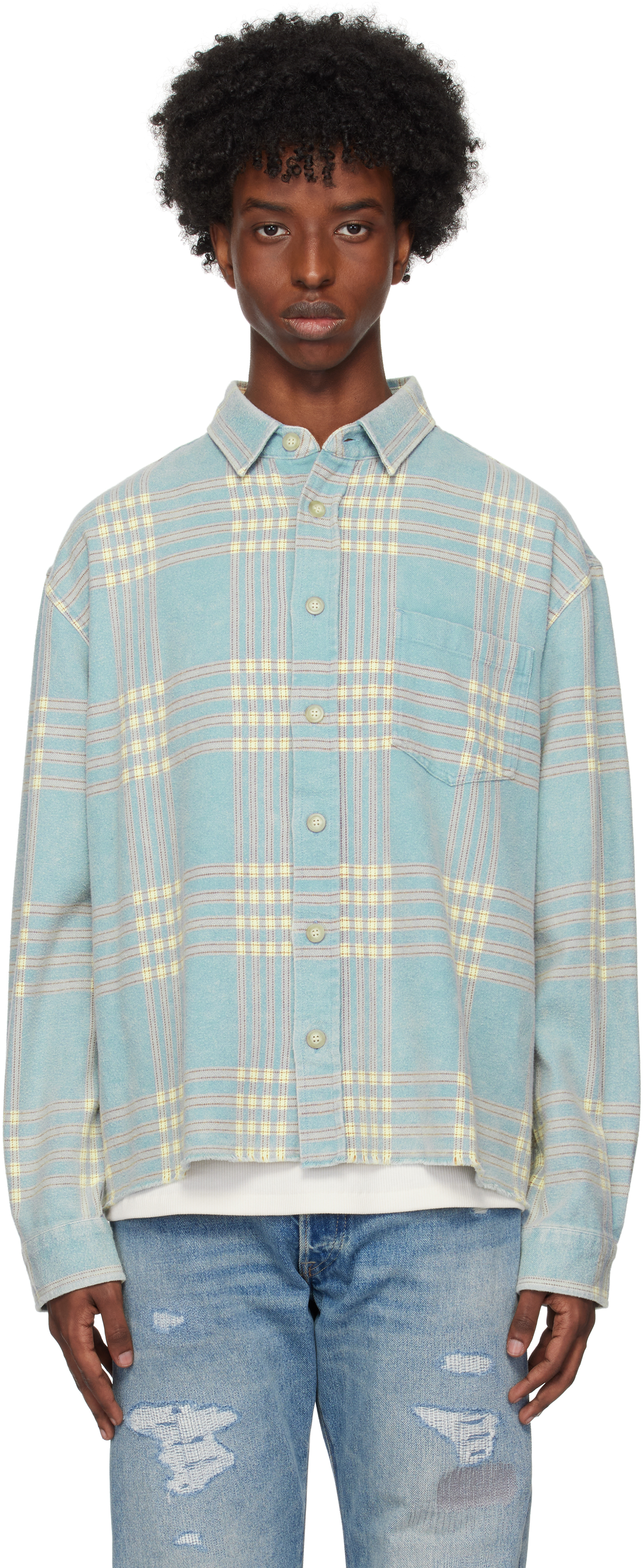 Blue Hemi Oversized Shirt