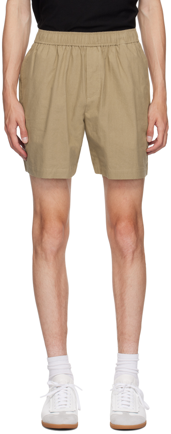 Shop John Elliott Beige Cotton Kennedy Shorts In Khaki