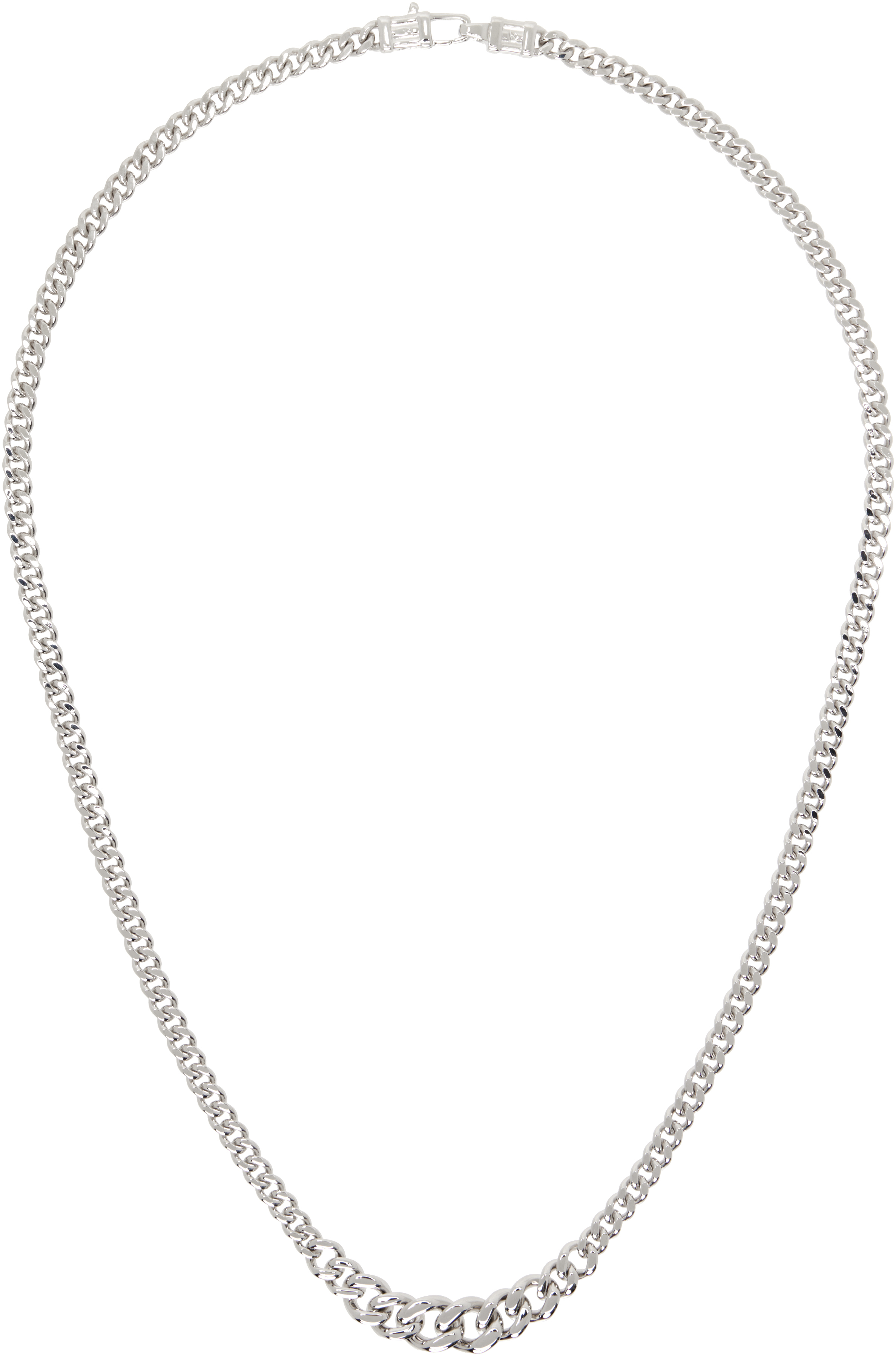 ★エレガントなデザイン【Tom Wood】Dean Chain Silver Tom Wood: Silver Dean Chain Necklace | SSENSE