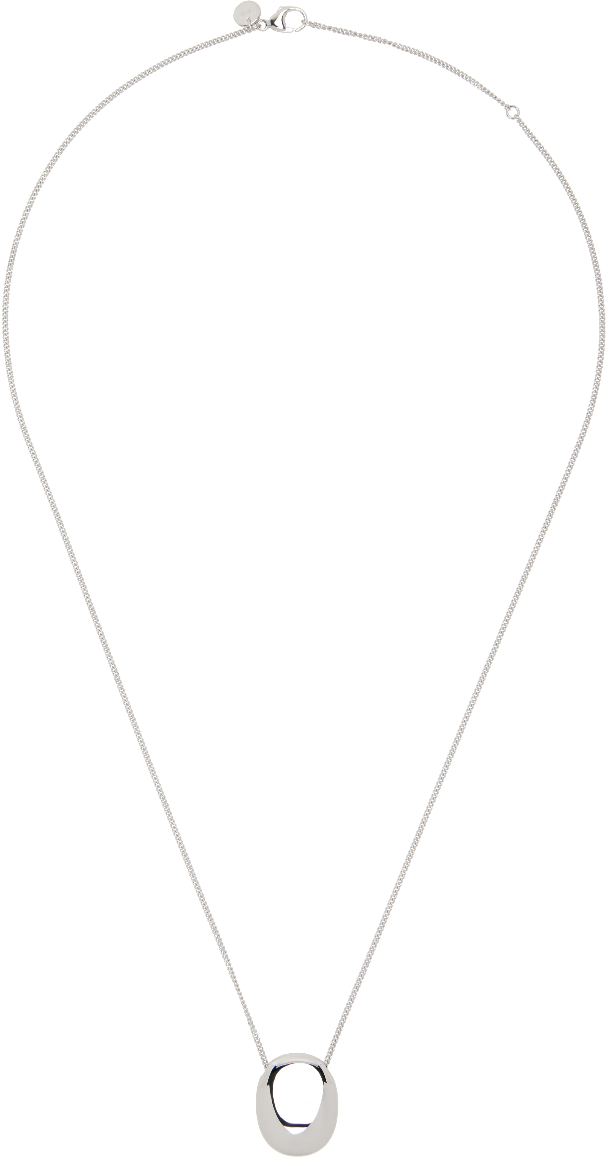 Silver Pebble Pendant Necklace by Tom Wood on Sale