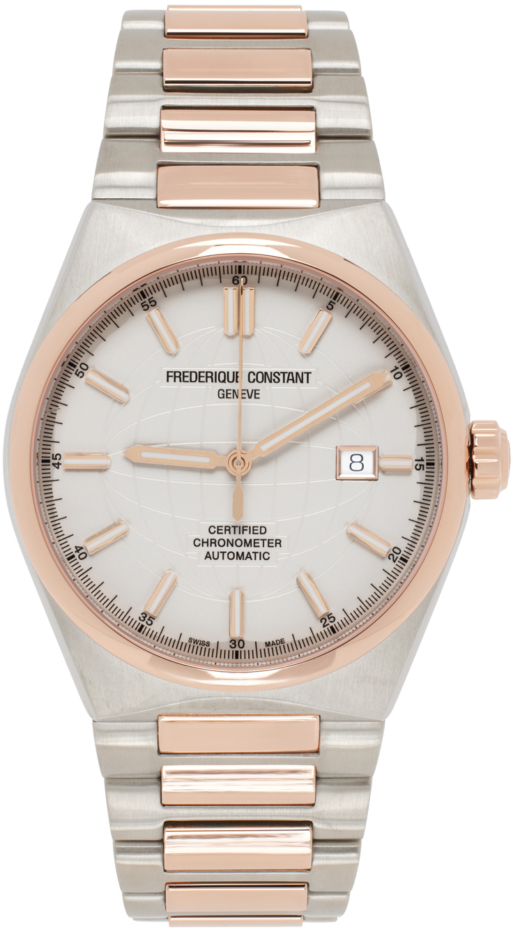 Frederique Constant Silver & Rose Gold Highlife Automatic Watch