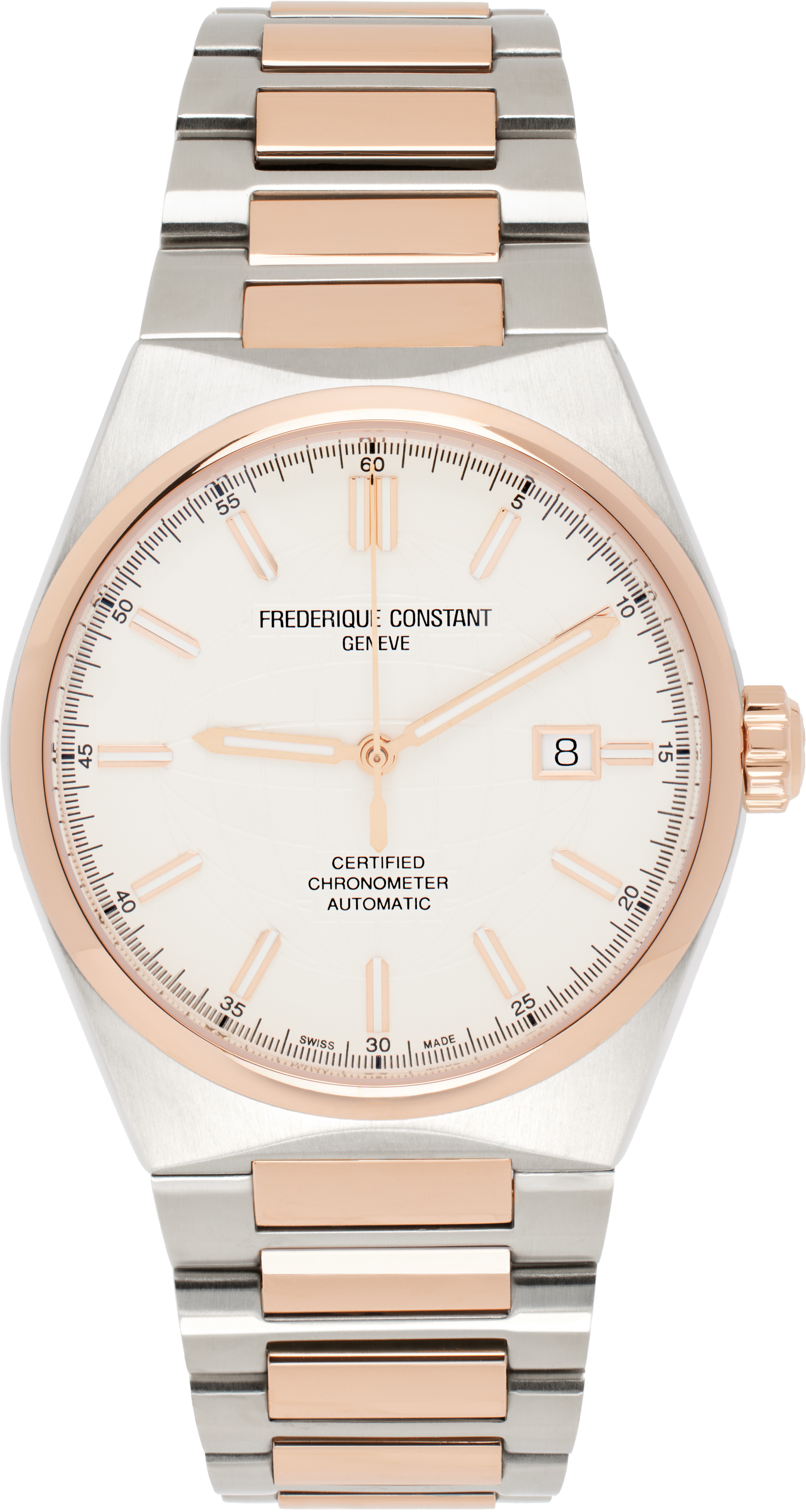 Frédérique Constant Silver & Rose Gold Highlife Automatic COSC Watch