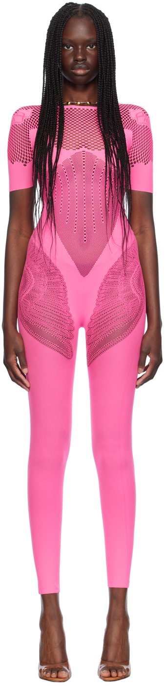 Pink Semi-Sheer Jumpsuit