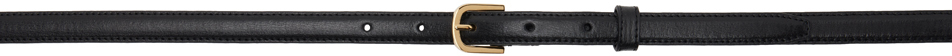 Black Thin Leather Trouser Belt