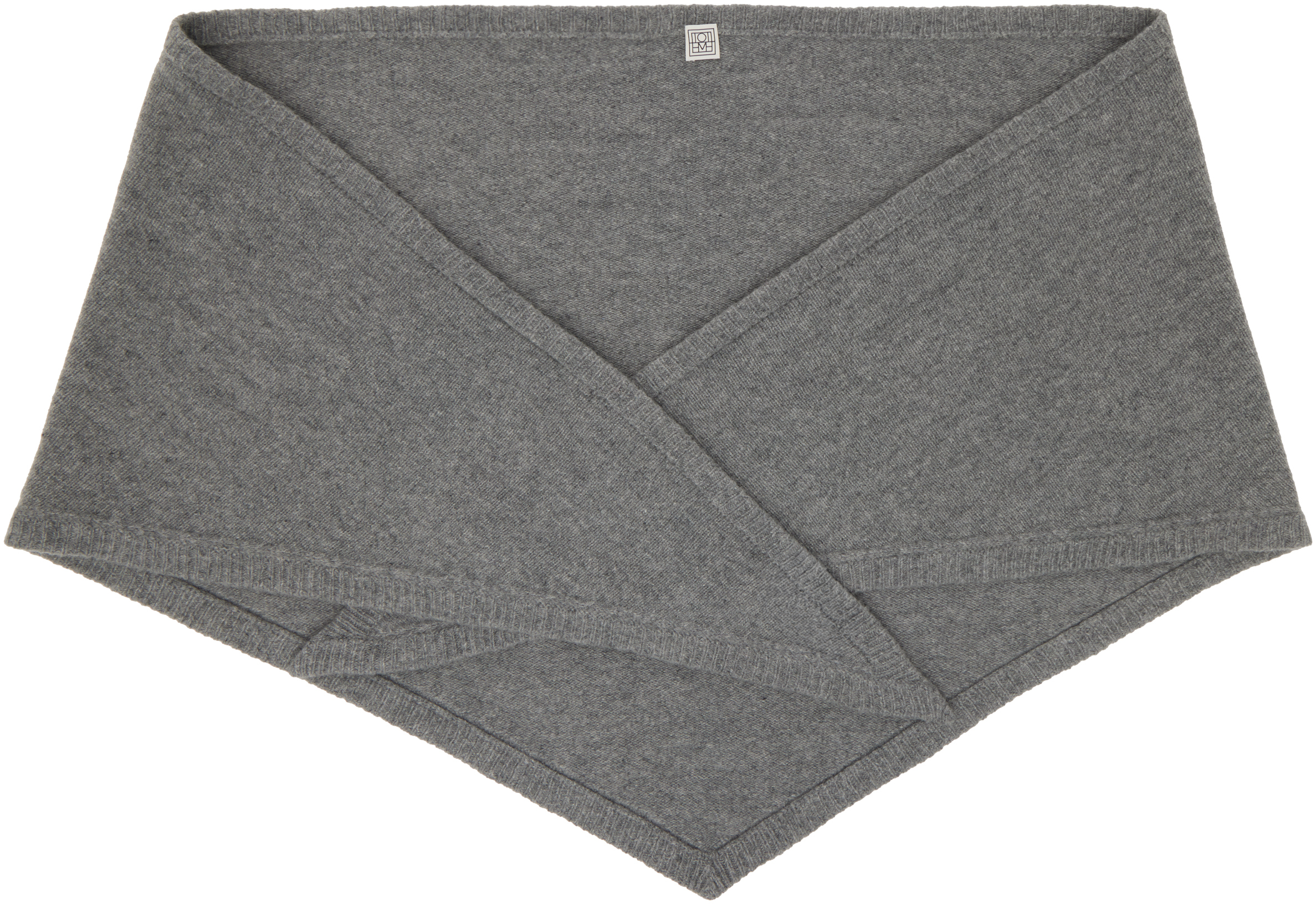 Shop Totême Gray Triangle Wool Cashmere Scarf In Grey Melange 074