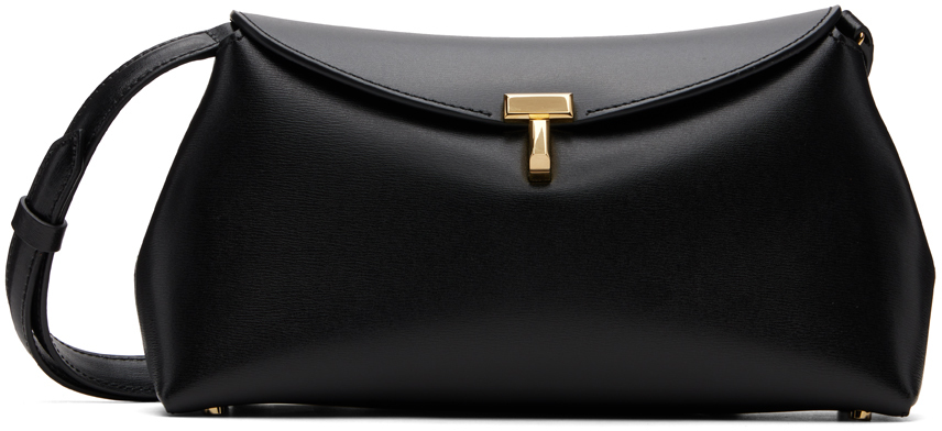 Shop Totême Black T-lock Clutch In 001 Black