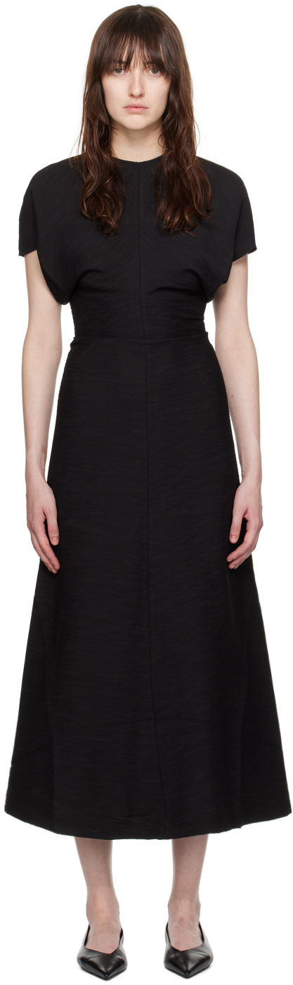 Black Slouch Waist Maxi Dress