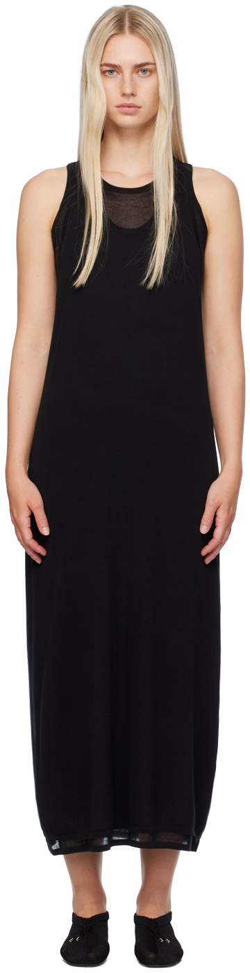 Shop Totême Black Layered Maxi Dress In 001 Black