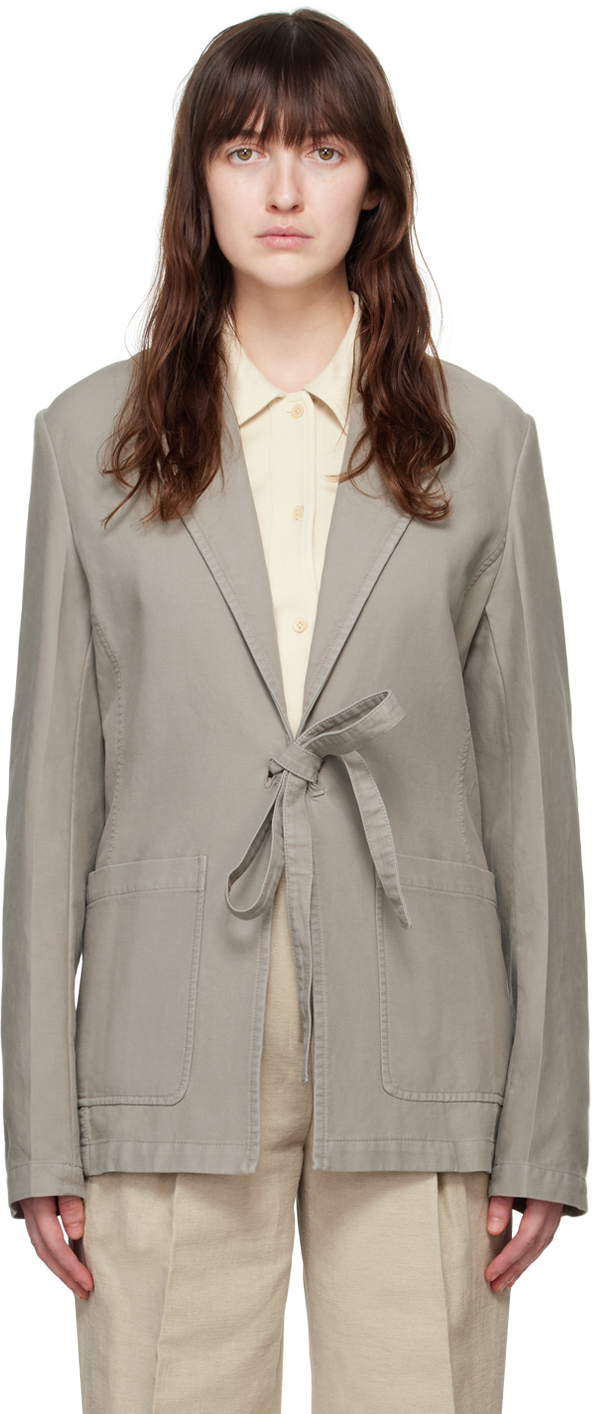 Gray Garment-Dyed Blazer