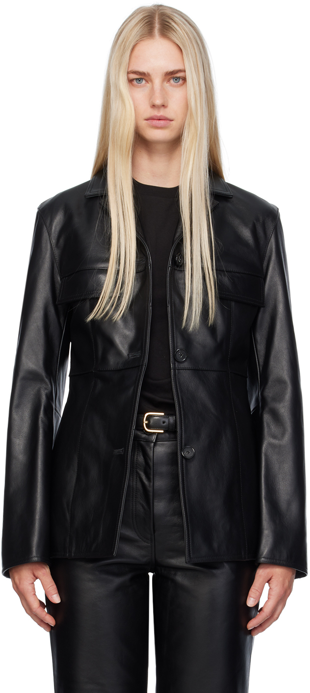 Black Hourglass Leather Jacket