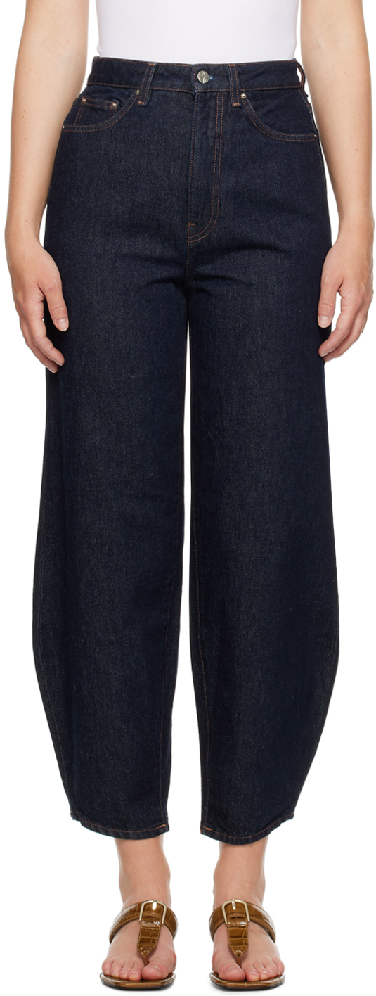 Blue Barrel Leg Jeans