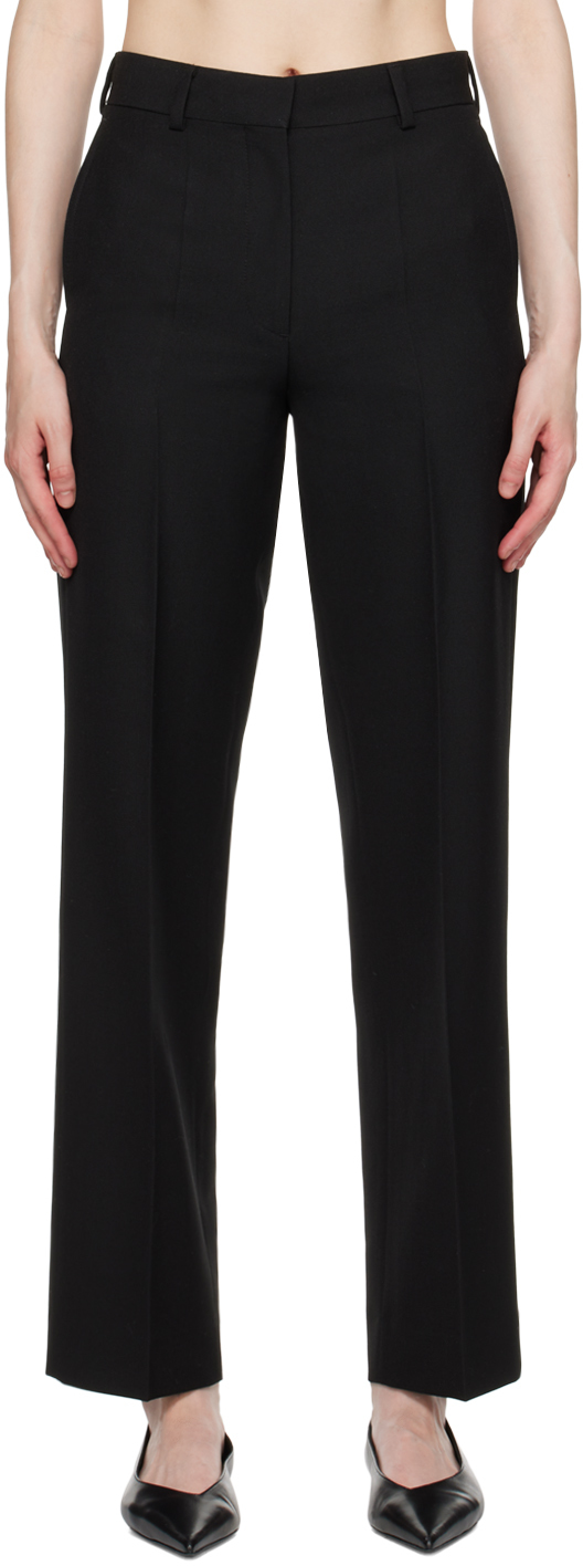 Shop Totême Black Tailored Trousers In 001 Black