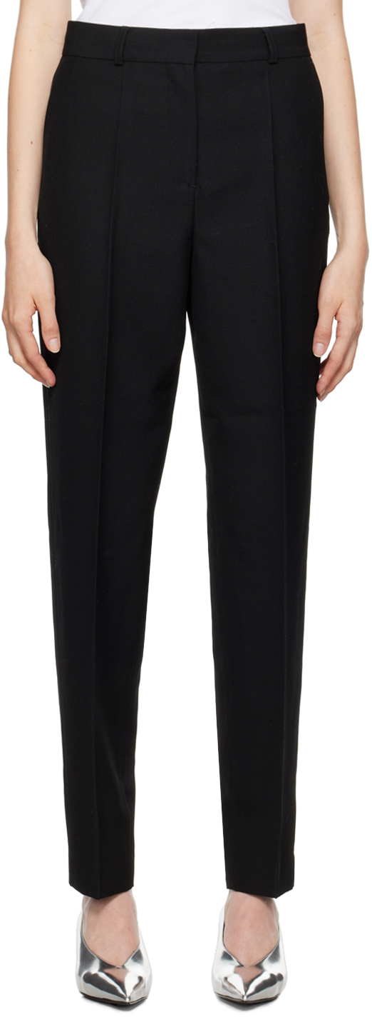 Shop Totême Black Low-waist Tailored Trousers In Black 001