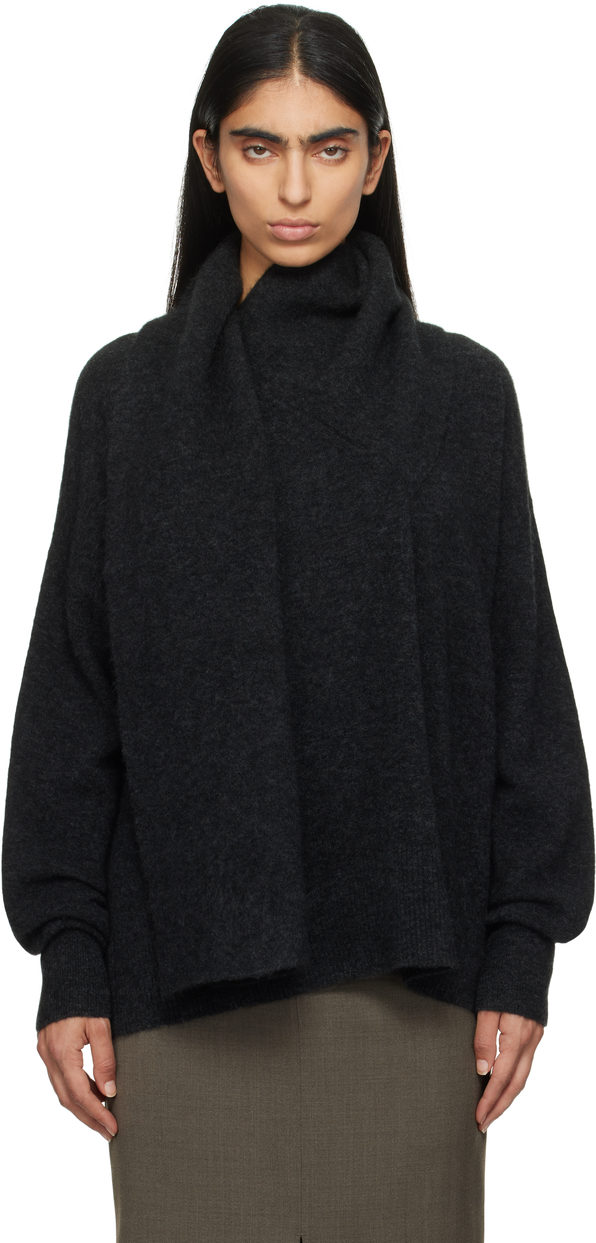 【TOTEME】ケーブル編み ウール セーター ドレス ブラック Cable knit dress black – TOTEME